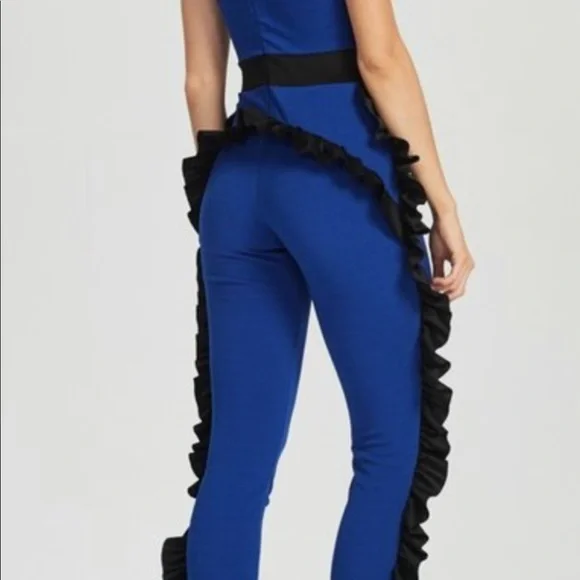 NWT Royal Blue Ruffled Jumpsuit - Picture 4 of 4
